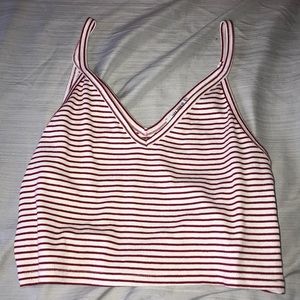 Striped red and white crop top
